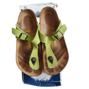 BIRKENSTOCK Green Suede Gizeh (36)